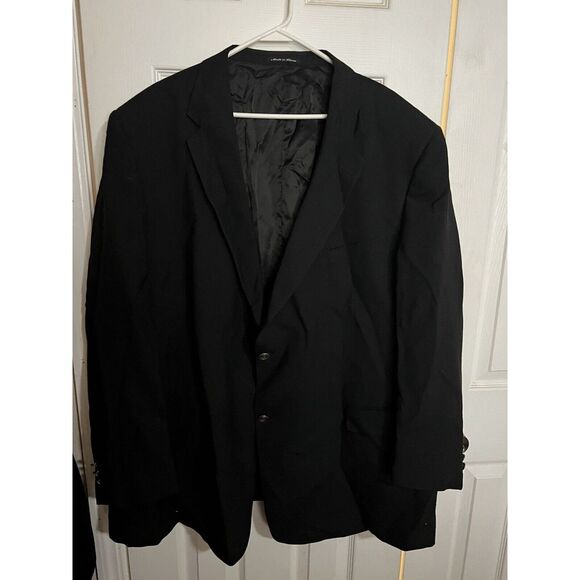 Jack Nicklaus Worsted‎ Wool Blend Blazer Sports Jacket Black 56L - Picture 1 of 6